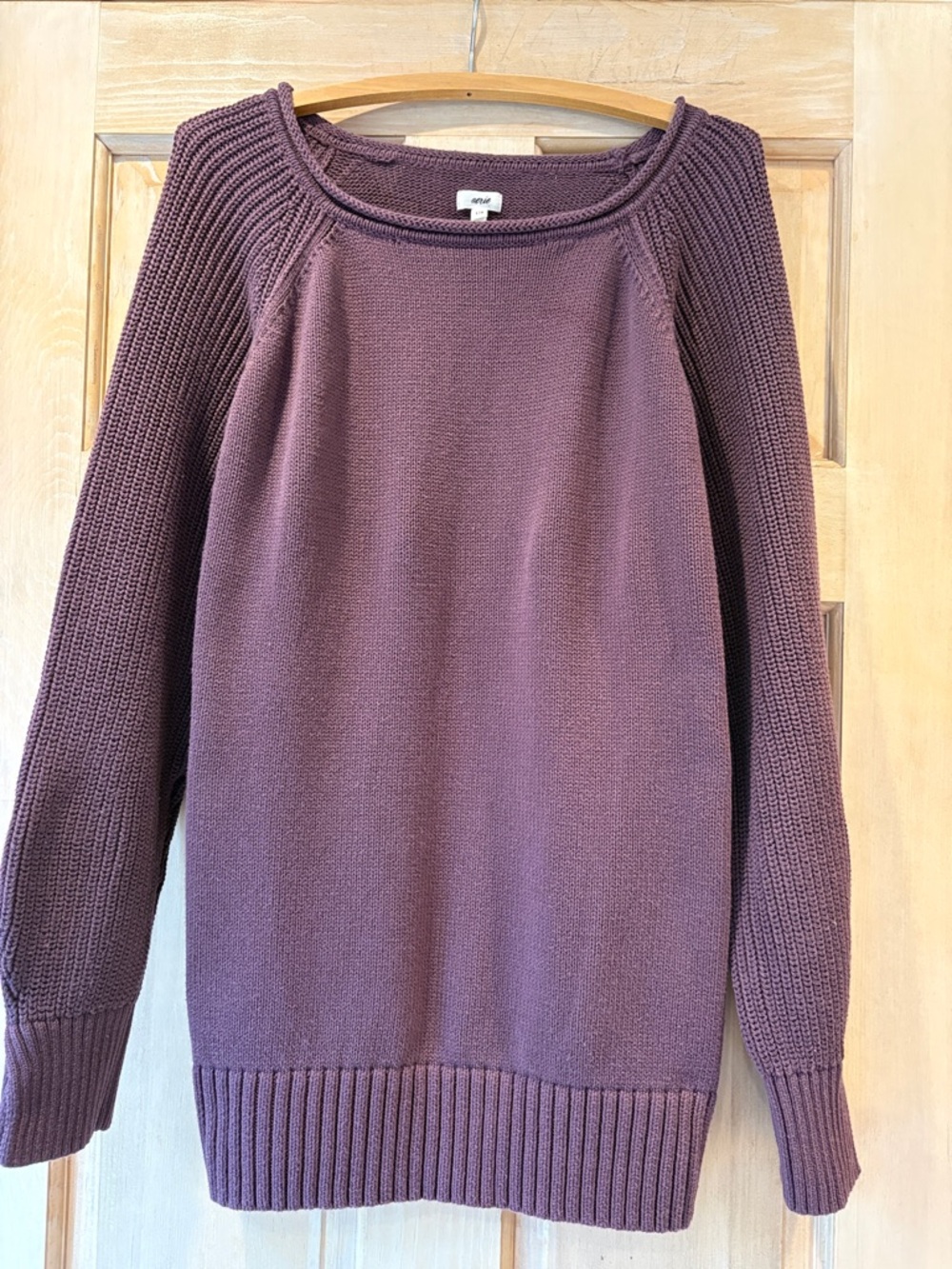 Aerie Plum Crewneck Cotton Sweater Size L